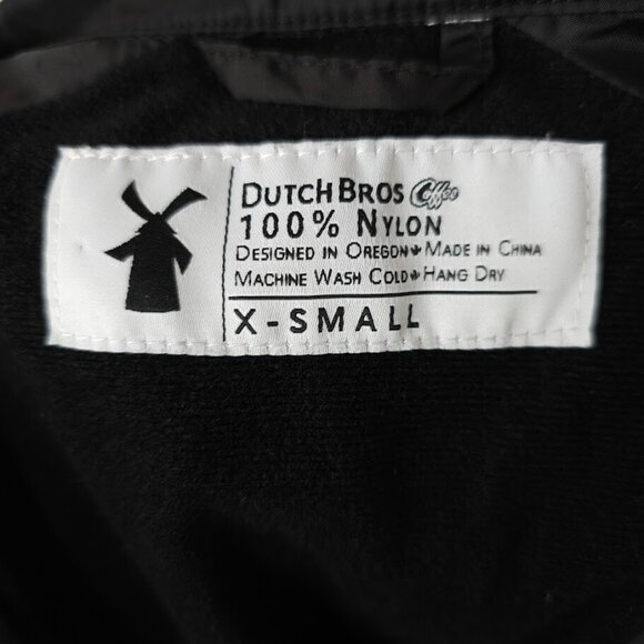 Dutch Bros Coach Jacket Mens Size XS Black Killer Coffee Lined Windbreaker - Picture 6 of 7